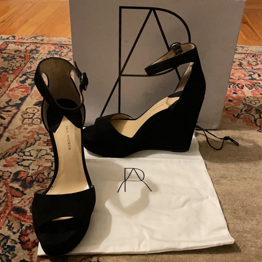 Paul Andrew Suede Platform Open Wedges